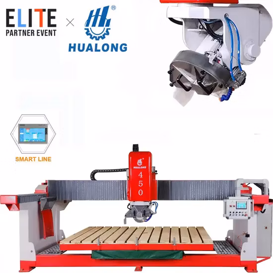Hualong Machinery Hlsq-450 Automatic 45 Degree Slab Miter Granite Cutting Machine Tile Cutter Stone Bridge Saw for Marble Quartz Porcelain