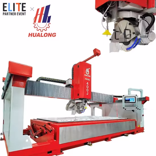 Hualong Machinery Hlsq-450 Automatic 45 Degree Slab Miter Granite Cutting Machine Tile Cutter Stone Bridge Saw for Marble Quartz Porcelain