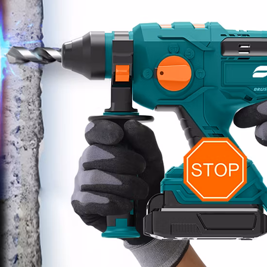 파워 액션 20V 브러시리스 전기 무선 로터리 해머 드릴 SDS 드릴 비트